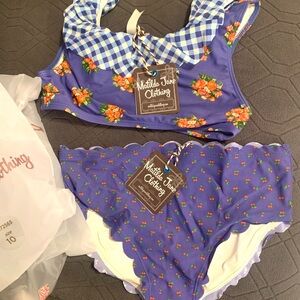 NWT Matilda Jane Blue Floral Bikini Set